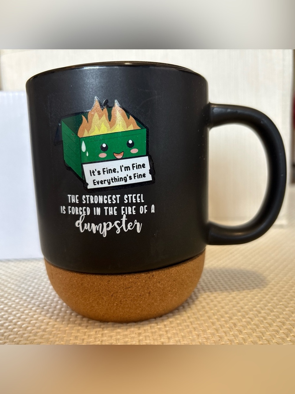 Dumpster Fire Mug Black W Top Employee Appreciation Gifts 12oz Funny New In Box
